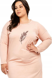 KOSZULA NOCNA TARO JANE 3290 DŁUGI RĘKAW BEŻ RÓŻ